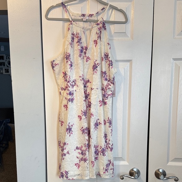 Candie's Dresses & Skirts - Candie's White and Purple Lace Dress Juniors